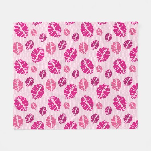 Lippenstift-Kuss-Form-Druck-Muster Fleecedecke (Vorderseite (Horizontal))