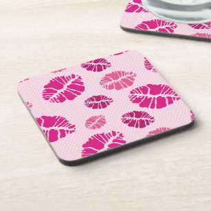 Lippenstift-Kuss-Form-Druck-Muster Getränkeuntersetzer