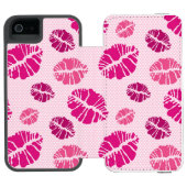 Lippenstift-Kuss-Form-Druck-Muster Incipio iPhone Geldbeutel-Hülle (Folio Geöffnet)