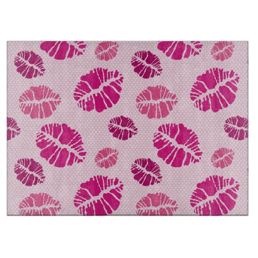 Lippenstift-Kuss-Form-Druck-Muster Schneidebrett (Vorderseite)