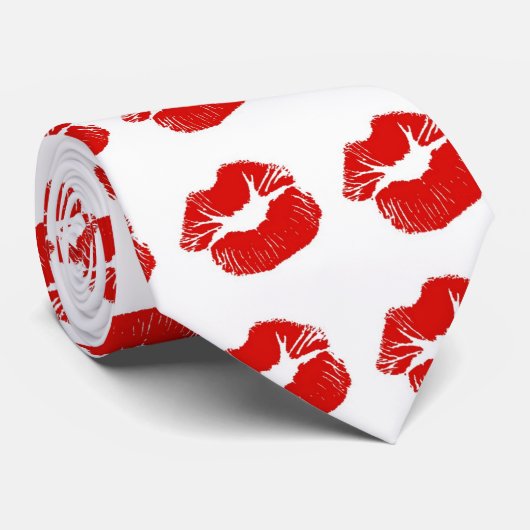 Lippenstift-Kuss-Krawatte Krawatte (Gerollt)