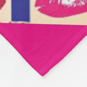 Lippenstift-Kuss-Muster Fleecedecke (Ecke)