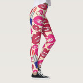 Lippenstift-Kuss-Muster Leggings (Rechts)