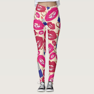 Lippenstift-Kuss-Muster Leggings