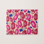 Lippenstift-Kuss-Muster Puzzle (Horizontal)