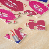 Lippenstift-Kuss-Muster Puzzle (Seite)