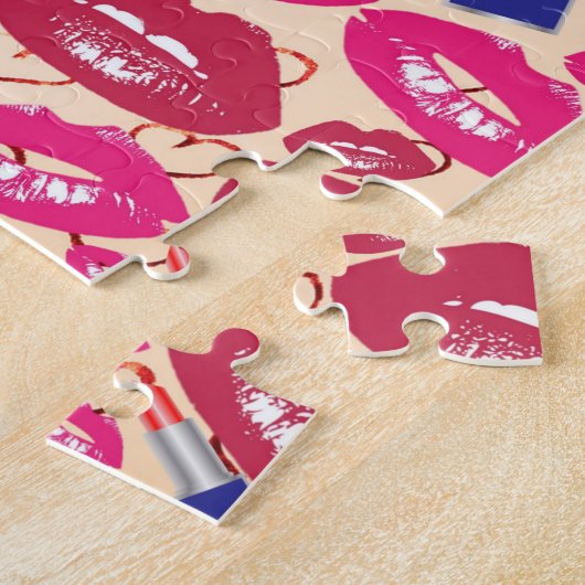 Lippenstift-Kuss-Muster Puzzle (Seite)