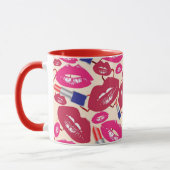 Lippenstift-Kuss-Muster Tasse (Links)