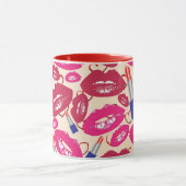 Lippenstift-Kuss-Muster Tasse (Zentrum)