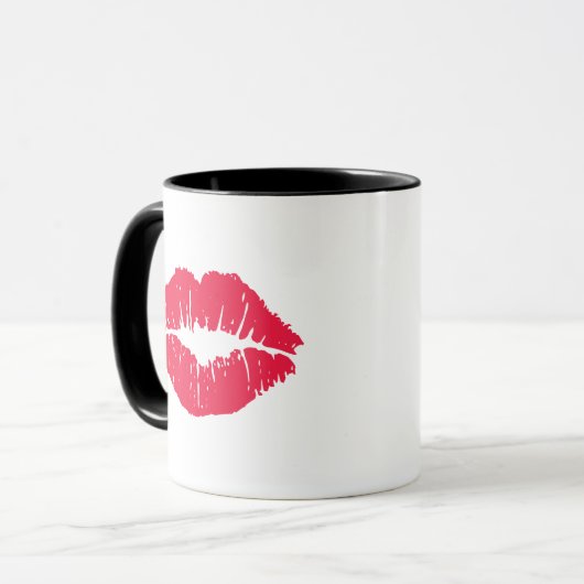 Lippenstift-Kuss Tasse (Vorderseite Links)