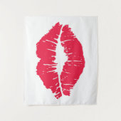 Lippenstift-Kuss Wandteppich (Vorderseite)