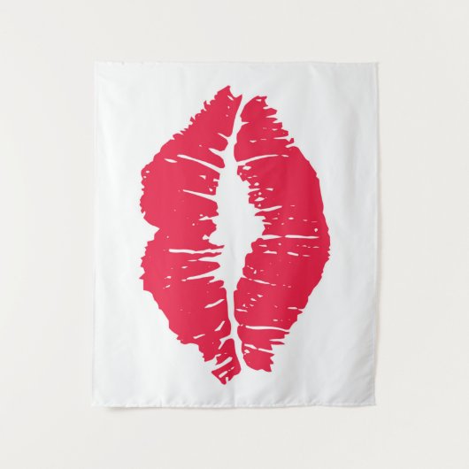 Lippenstift-Kuss Wandteppich (Vorderseite)