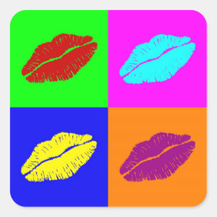 Lippenstift Küsse Aufkleber