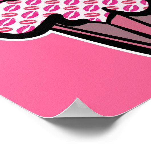 Lippenstift küsst Cupcake Poster (Ecke)