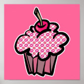 Lippenstift küsst Cupcake Poster (Vorne)