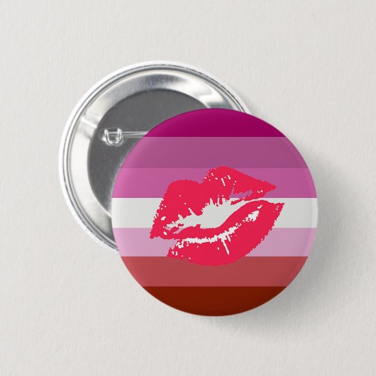 Lippenstift-Lesben-Flagge Button (Vorne & Hinten)