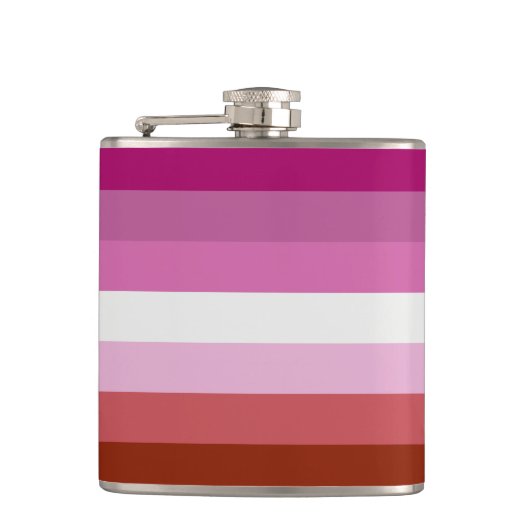 Lippenstift-Lesben-Stolzflagge-Flasche Flachmann (Vorderseite)