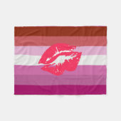 Lippenstift-Lesben-Stolzflagge Fleecedecke (Vorderseite (Horizontal))