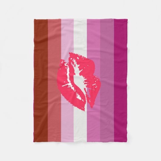 Lippenstift-Lesben-Stolzflagge Fleecedecke (Vorderseite)