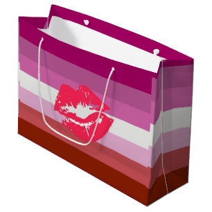 Lippenstift-Lesben-Stolzflagge Große Geschenktüte
