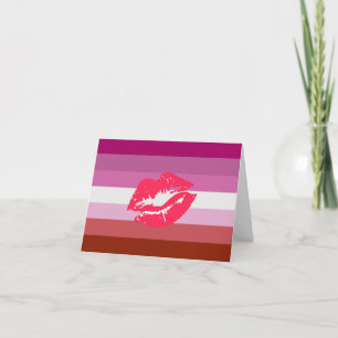 Lippenstift-Lesben-Stolzflagge Karte
