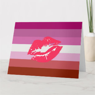 Lippenstift-Lesben-Stolzflagge Karte