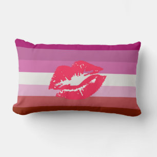 Lippenstift-Lesben-Stolzflagge Lendenkissen