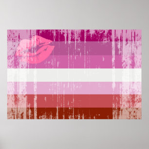 Lippenstift-Lesben-Stolzflagge Poster