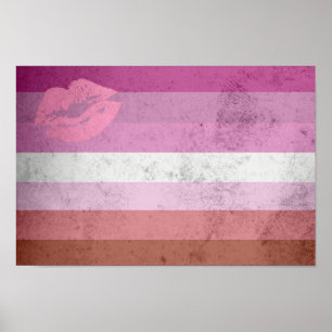 Lippenstift-Lesben-Stolzflagge Poster