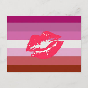 Lippenstift-Lesben-Stolzflagge Postkarte
