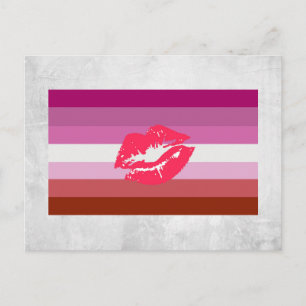 Lippenstift-Lesben-Stolzflagge Postkarte