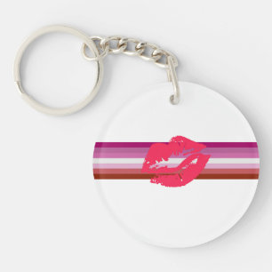 Lippenstift-Lesben-Stolzflagge Schlüsselanhänger