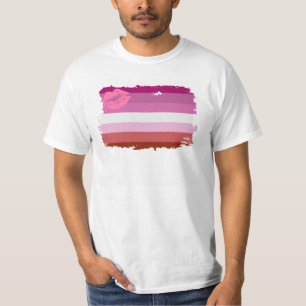 Lippenstift-Lesben-Stolzflagge T-Shirt