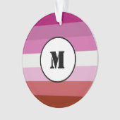 Lippenstift lesbische Pride-Flagge Design mit Mono Ornament (Vorderseite)