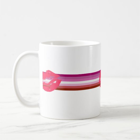 Lippenstift Lesbische Pride-Flagge Kaffeetasse (Links)