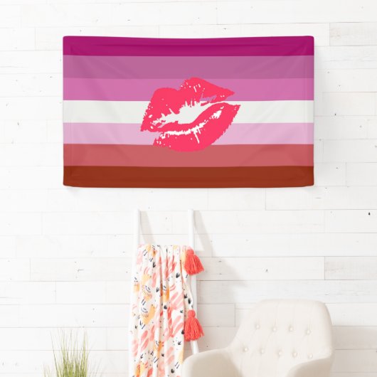 Lippenstift-lesbische Stolz-Flagge Banner (Insitu)