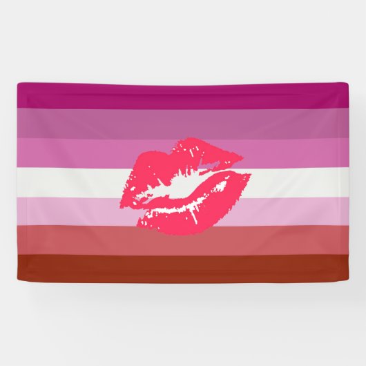 Lippenstift-lesbische Stolz-Flagge Banner (Horizontal)