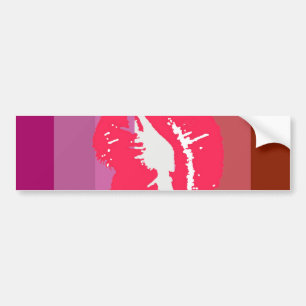 Lippenstift Lesbischer Stolz Flagge und Lippen Autoaufkleber
