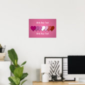 Lippenstift lesbischer Stolz Herzen mit individuel Poster (Heimbüro)