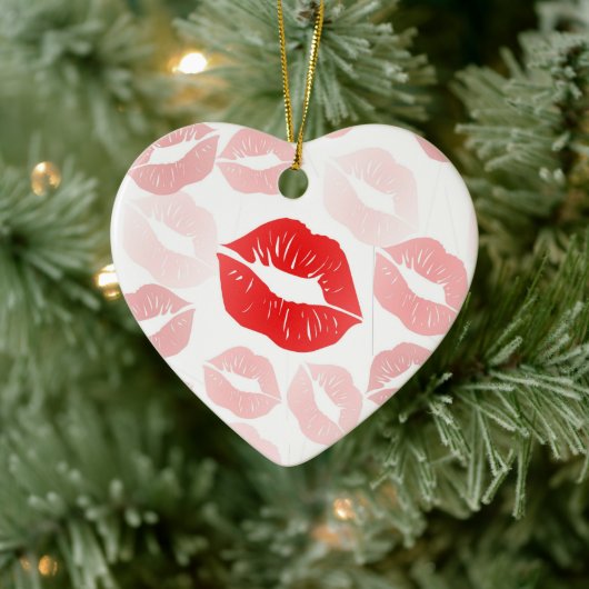 Lippenstift-Lippen Keramik Ornament (Baum)