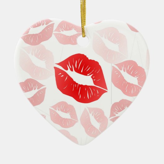 Lippenstift-Lippen Keramik Ornament (Vorne)