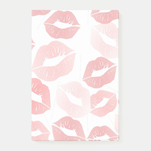 Lippenstift-Lippen Post-it Klebezettel (Vorderseite)
