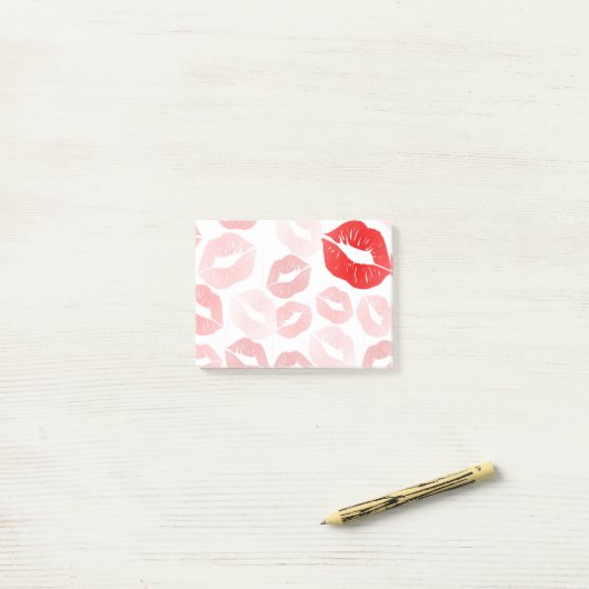 Lippenstift-Lippen Post-it Klebezettel (Auf Schreibtisch)