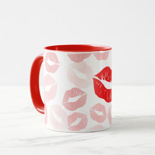 Lippenstift-Lippen Tasse (Vorderseite Links)
