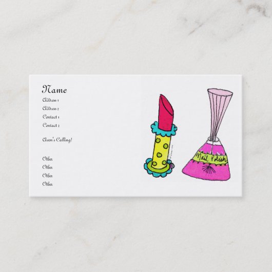 Lippenstift u. Nagellack-Visitenkarten Visitenkarte (Vorderseite)