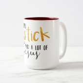 Lippenstift und Jesus-Kaffee-Tasse Zweifarbige Tasse (VorderseiteRechts)