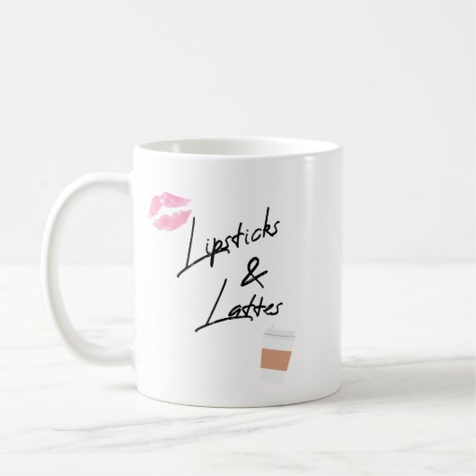 Lippenstift und Lattes //Spaß-Girly Schönheit Kaffeetasse (Links)