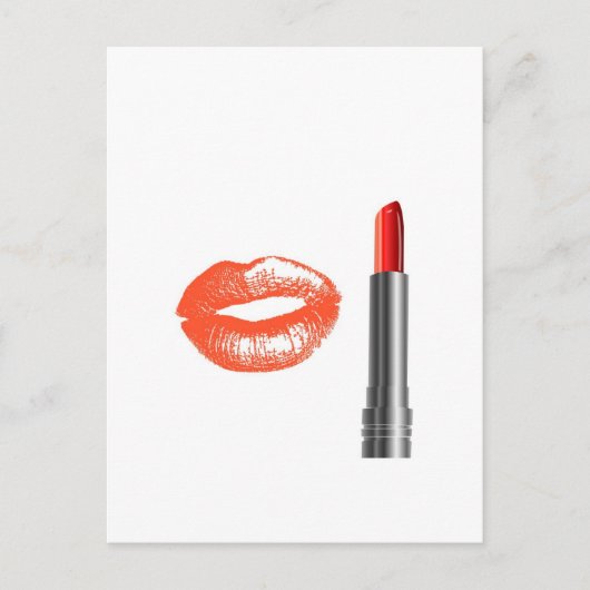 Lippenstift und Lippen Postkarte (Vorderseite)