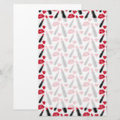 Lippenstift-und LippenTupfen-Muster Briefpapier (Vorne/Hinten)