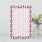 Lippenstift-und LippenTupfen-Muster Briefpapier (Stehend Vorderseite)